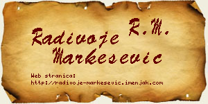 Radivoje Markešević vizit kartica